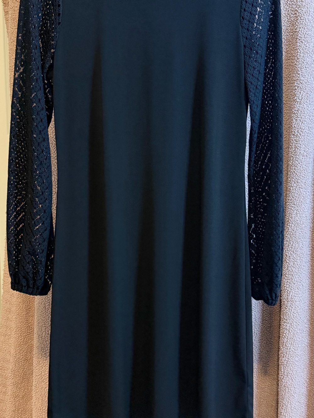 MICHAEL Kors Black Lace Sleeve Shift Dress S